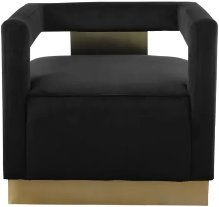 Armani Velvet Accent Chair in Black by Meridian Furniture