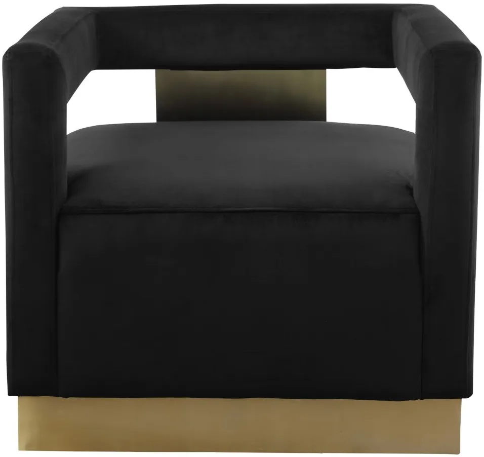 Armani Velvet Accent Chair in Black by Meridian Furniture