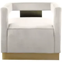 Armani Velvet Accent Chair in Cream by Meridian Furniture