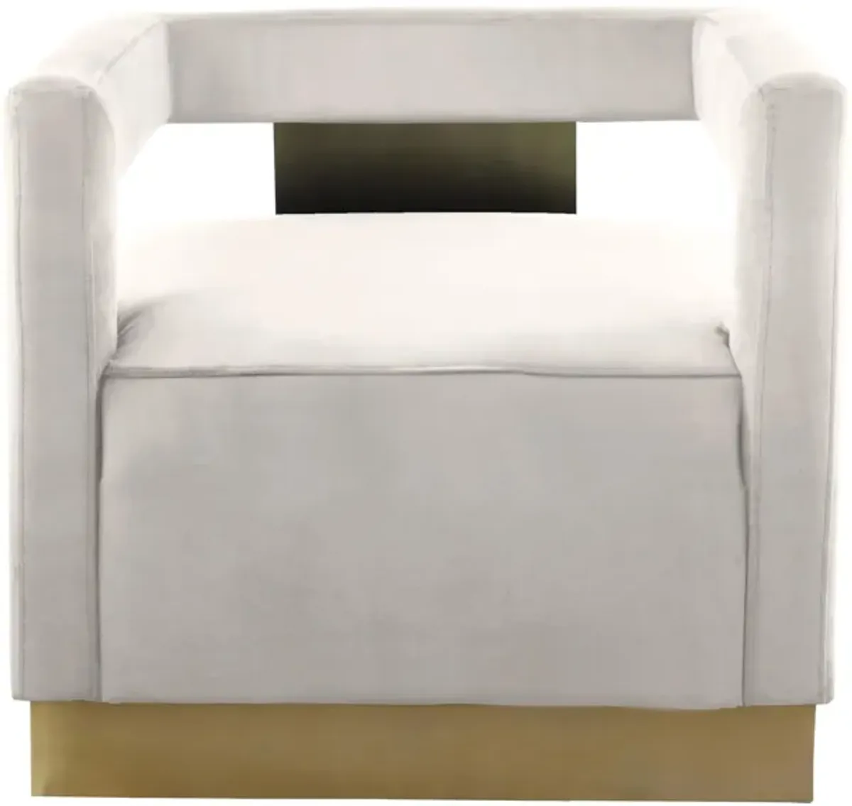 Armani Velvet Accent Chair in Cream by Meridian Furniture