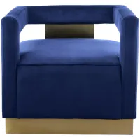 Armani Velvet Accent Chair in Navy by Meridian Furniture