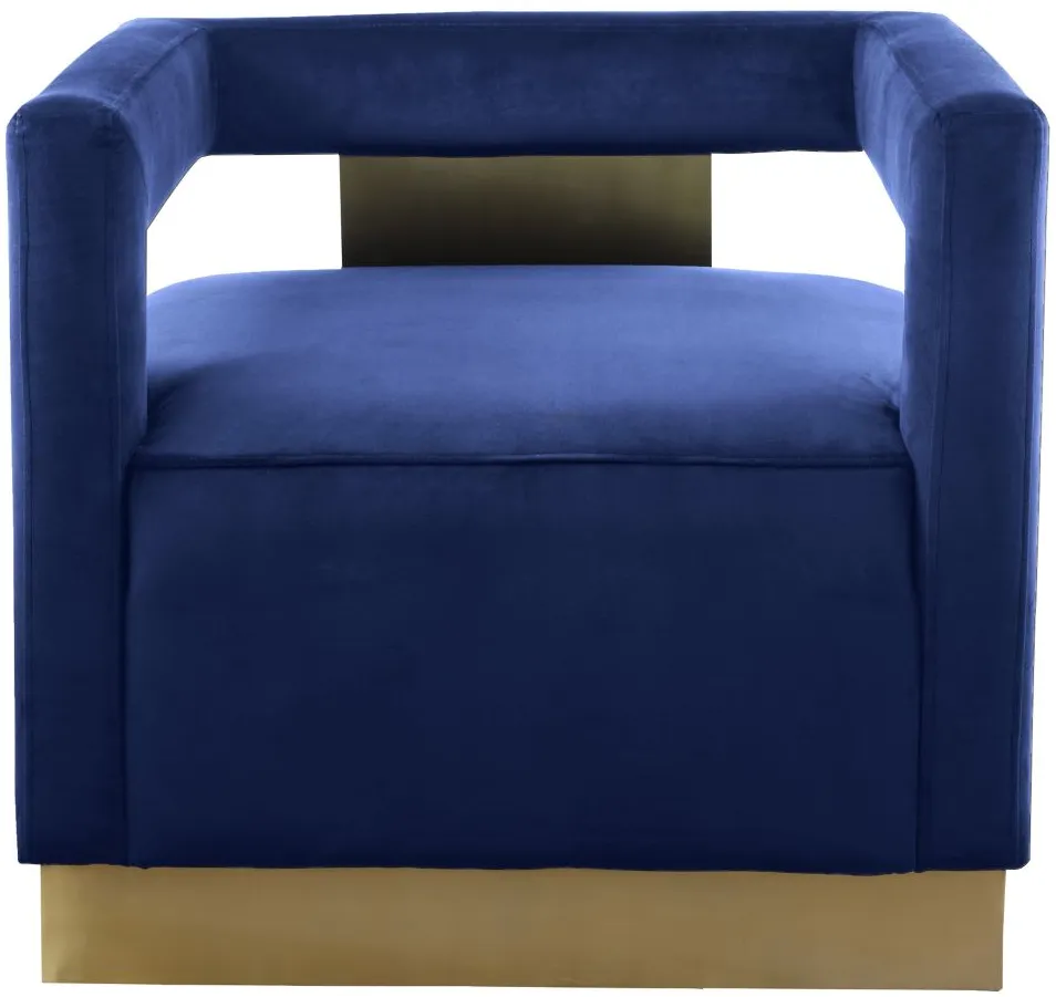 Armani Velvet Accent Chair in Navy by Meridian Furniture