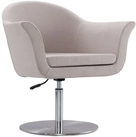 Voyager Swivel Adjustable Accent Chair in Barley and Brushed Metal by Manhattan Comfort