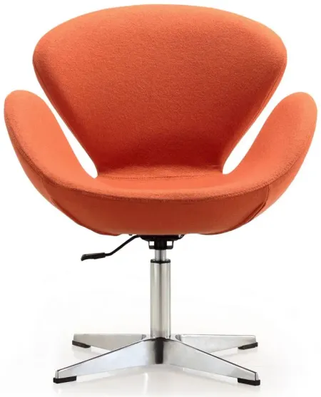Raspberry Adjustable Swivel Chair (Set of 2) in Orange and Polished Chrome by Manhattan Comfort