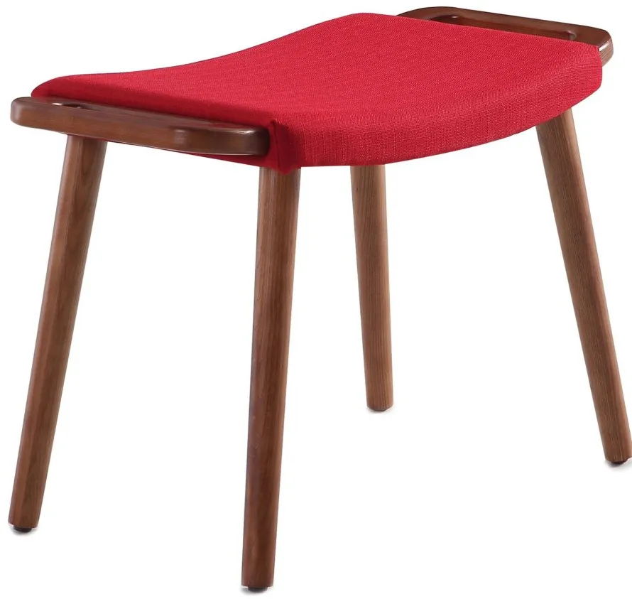 Geta Ottoman in Red and Antique Walnut by Manhattan Comfort