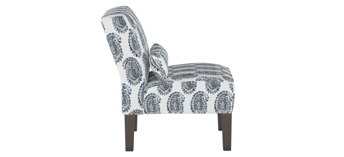 Avondale Accent Chair in Block Paisley Navy by Skyline