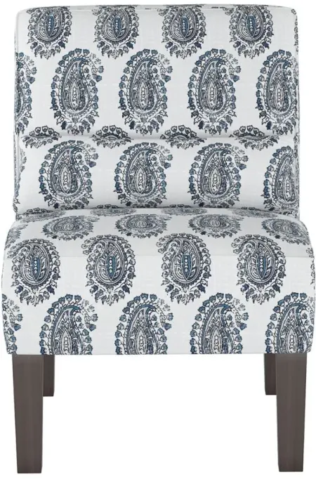 Avondale Accent Chair in Block Paisley Navy by Skyline