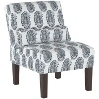Avondale Accent Chair in Block Paisley Navy by Skyline