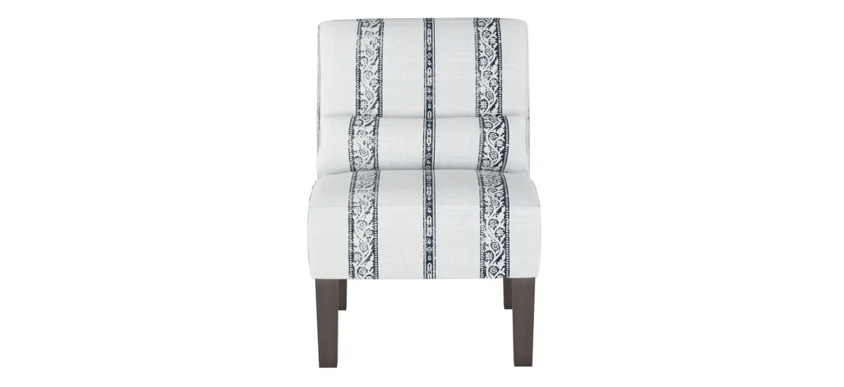 Avondale Accent Chair in Block Print Stripe Light Grey by Skyline