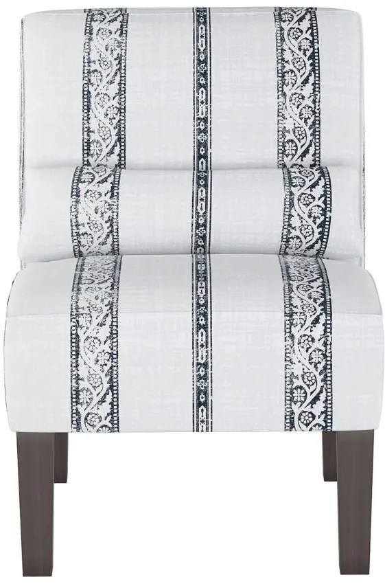 Avondale Accent Chair in Block Print Stripe Light Grey by Skyline