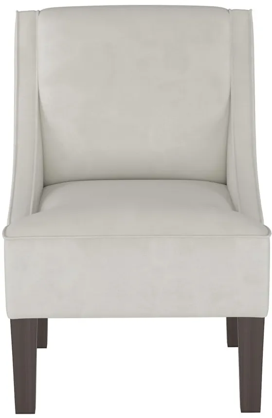 Tatum Accent Chair in Velvet Light Grey by Skyline