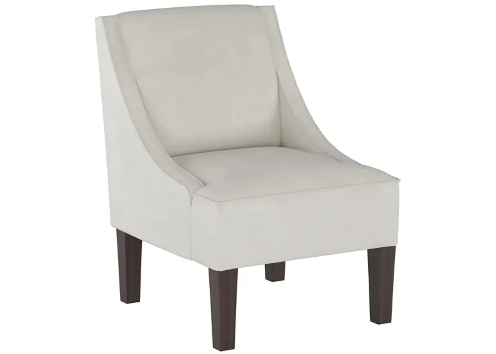 Tatum Accent Chair in Velvet Light Grey by Skyline