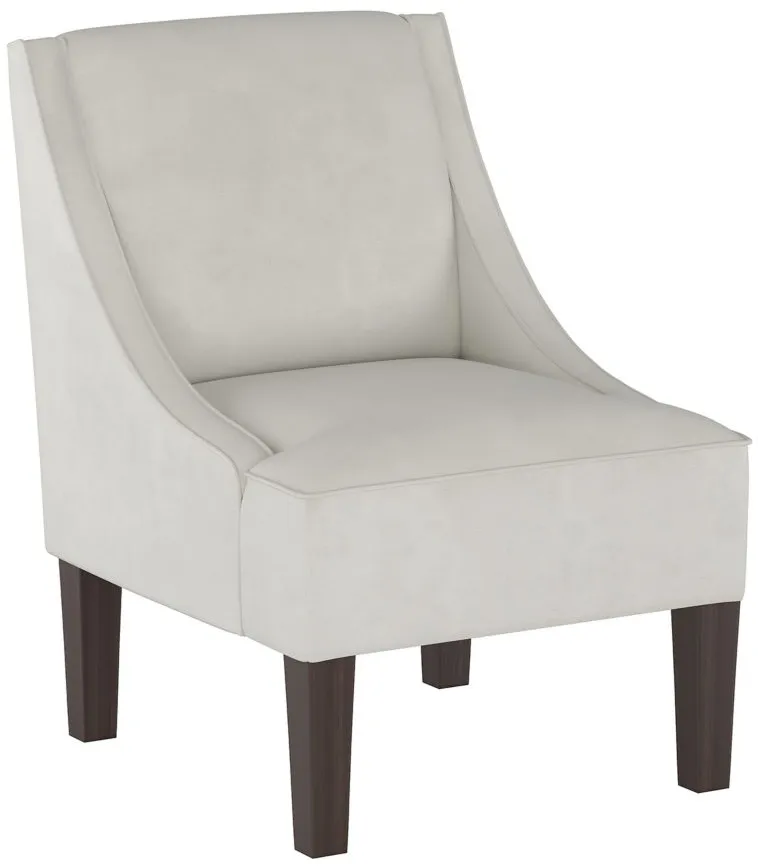 Tatum Accent Chair in Velvet Light Grey by Skyline