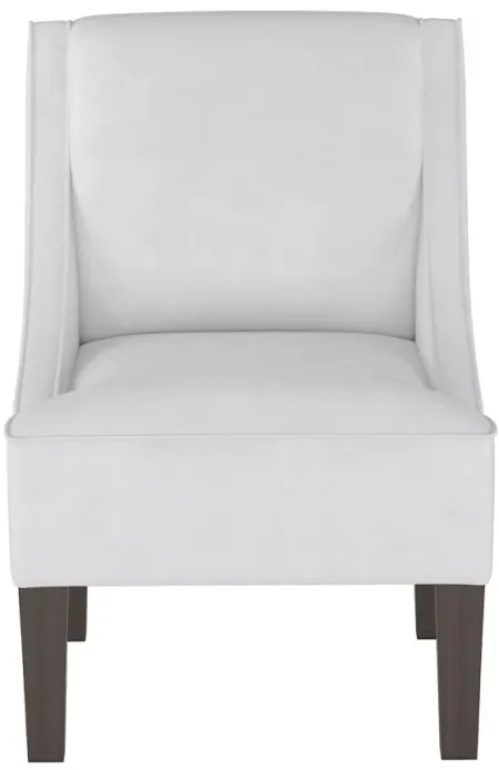 Tatum Accent Chair in Velvet White by Skyline