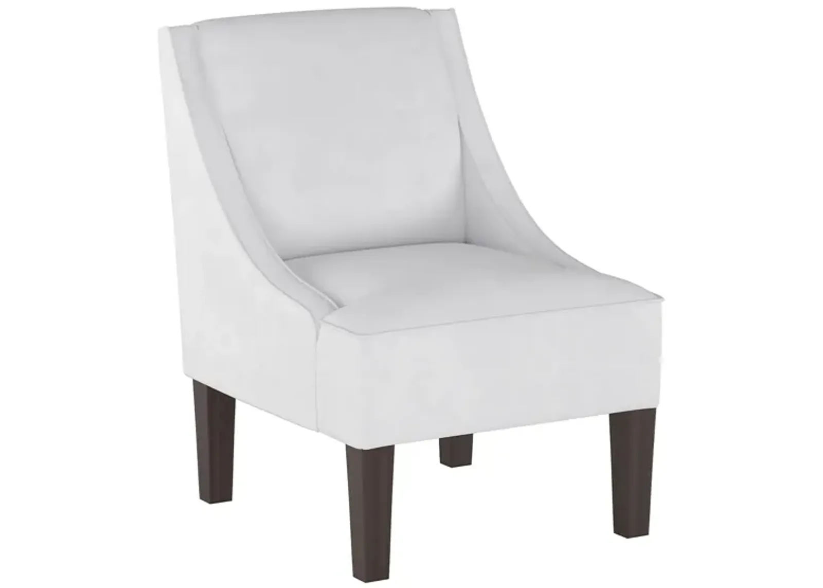 Tatum Accent Chair in Velvet White by Skyline