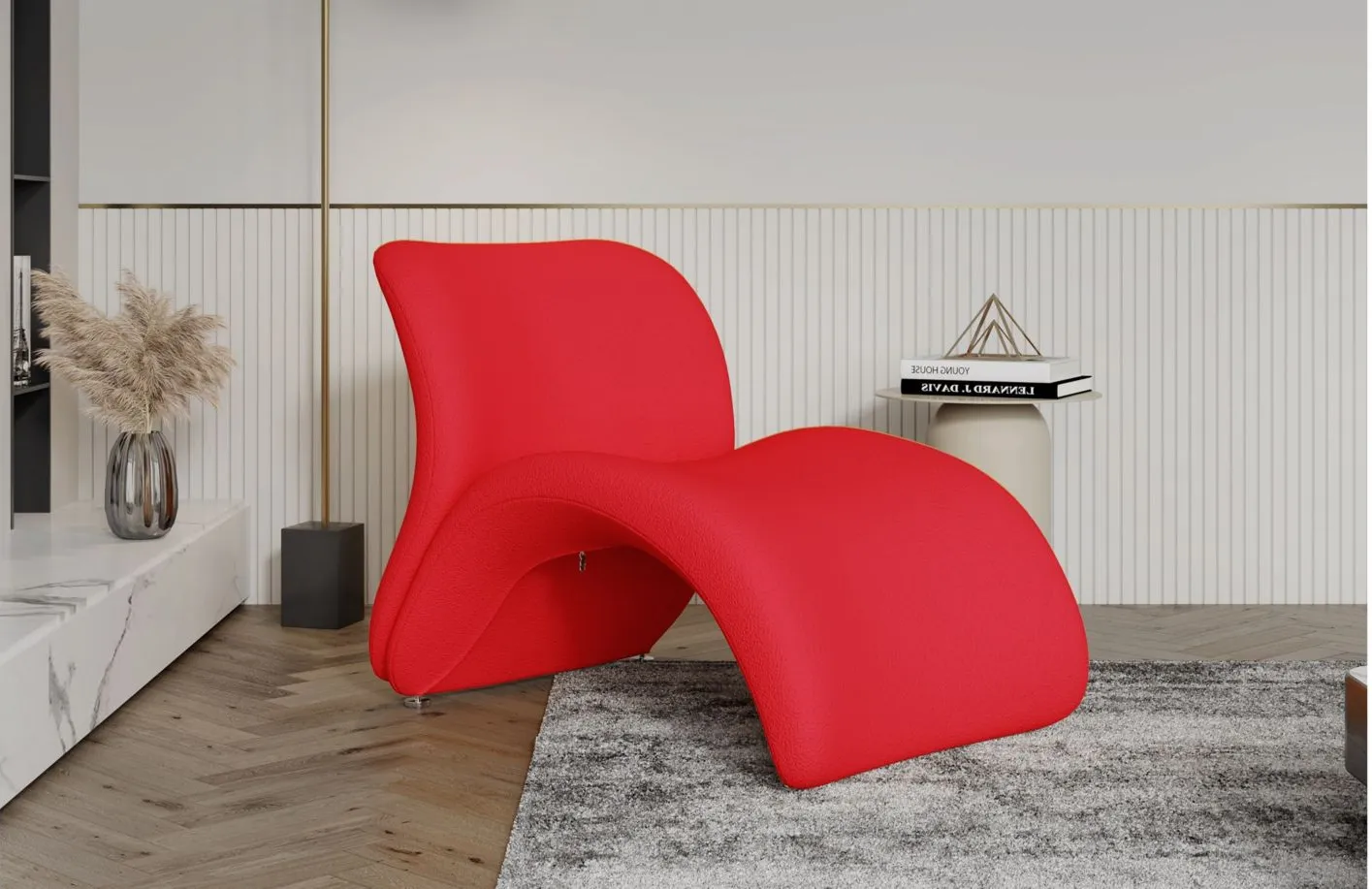 Rosebud Accent Chair in Red by Manhattan Comfort