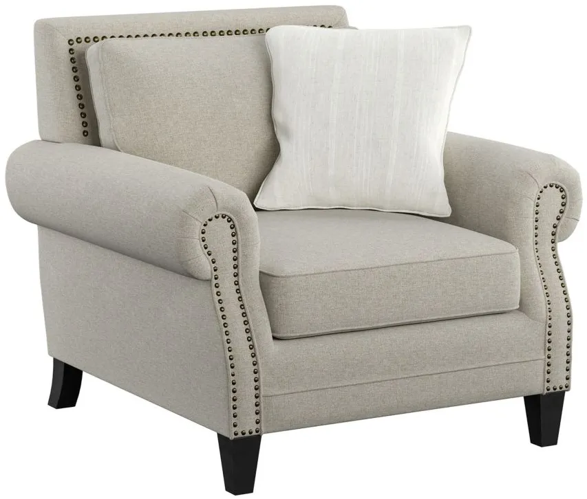 Celia Saxon Accent Chair in Saxon Beige by Emerald Home Furnishings