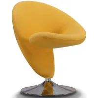 Curl Swivel Accent Chair (Set of 2) in Yellow and Polished Chrome by Manhattan Comfort