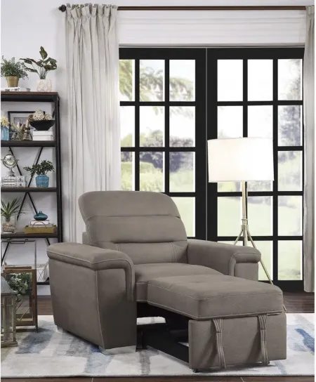 Brooks Accent Chair W/Pull-Out Ottoman in Taupe by Homelegance
