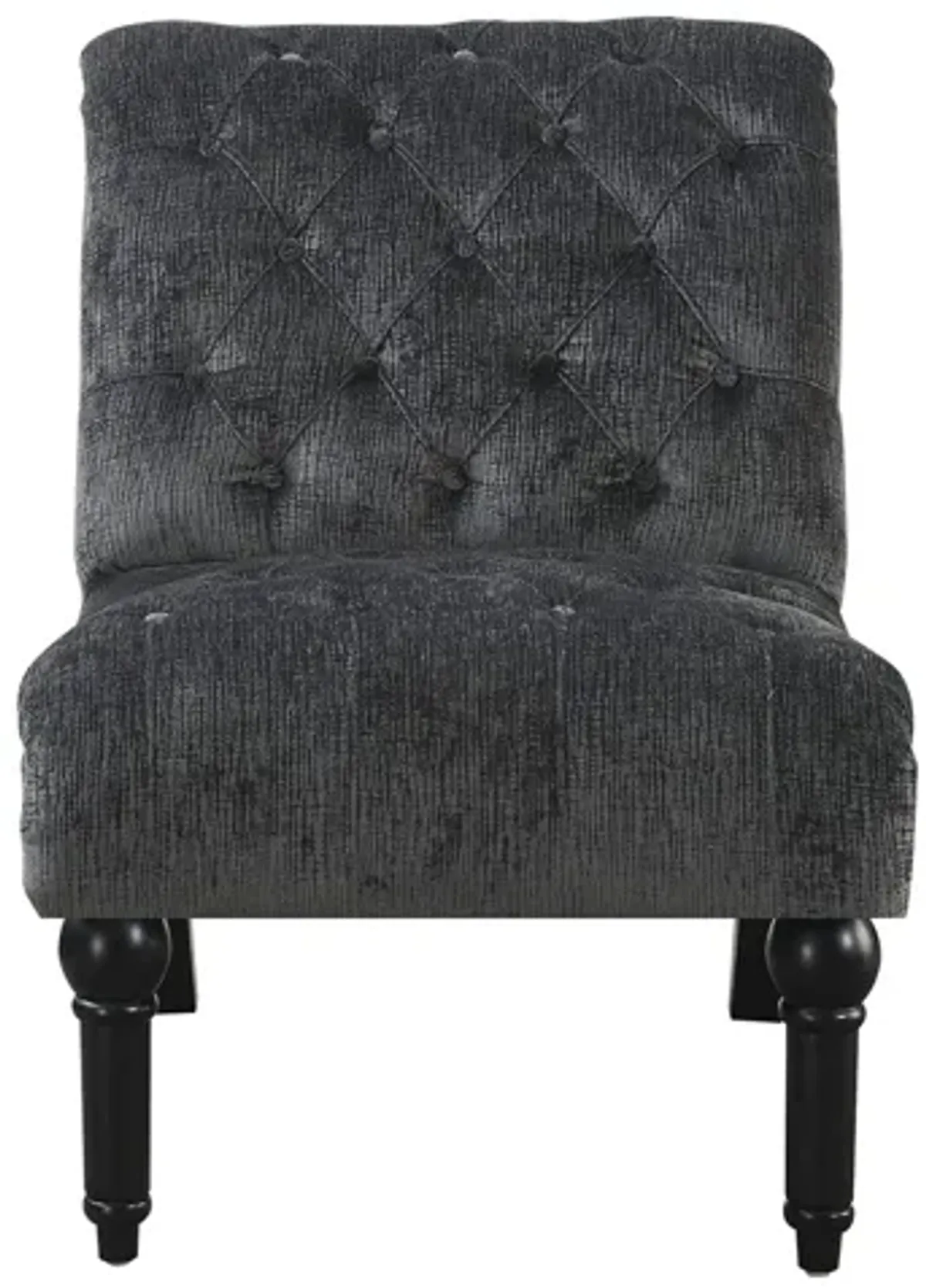 Hutton II Armless Accent Chair in Charcoal Gray by Emerald Home Furnishings