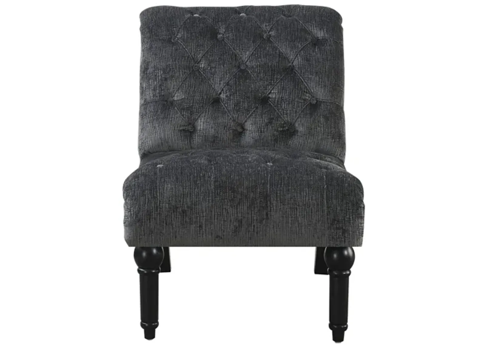 Hutton II Armless Accent Chair in Charcoal Gray by Emerald Home Furnishings