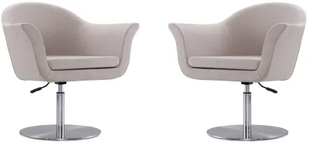 Voyager Swivel Adjustable Accent Chair (Set of 2) in Barley and Brushed Metal by Manhattan Comfort