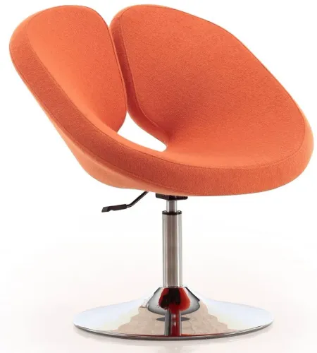 Perch Adjustable Chair (Set of 2) in Orange and Polished Chrome by Manhattan Comfort