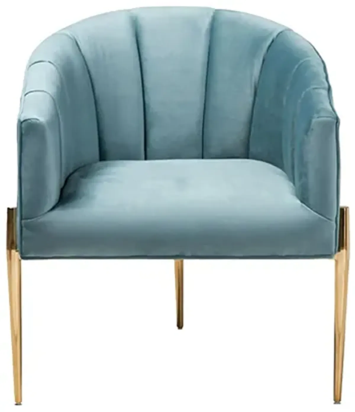 Clarisse Accent Chair in Light Blue/Gold by Wholesale Interiors