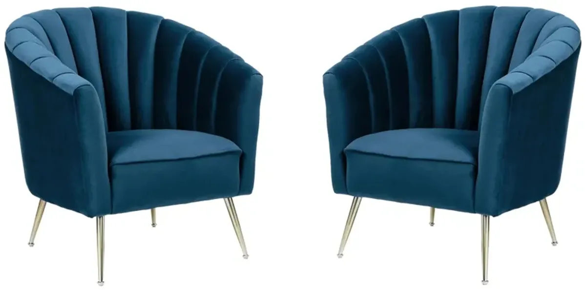 Rosemont Accent Chair (Set of 2) in Blue and Gold by Manhattan Comfort