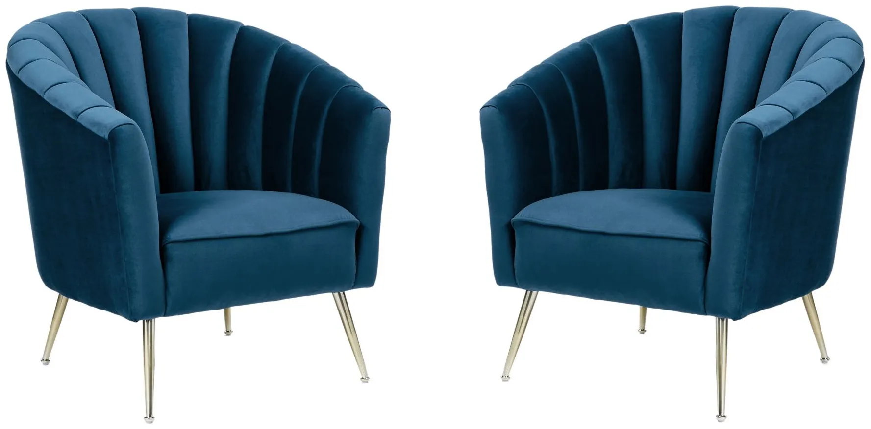 Rosemont Accent Chair (Set of 2) in Blue and Gold by Manhattan Comfort