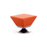 Diamond Swivel Ottoman in Orange and Polished Chrome by Manhattan Comfort