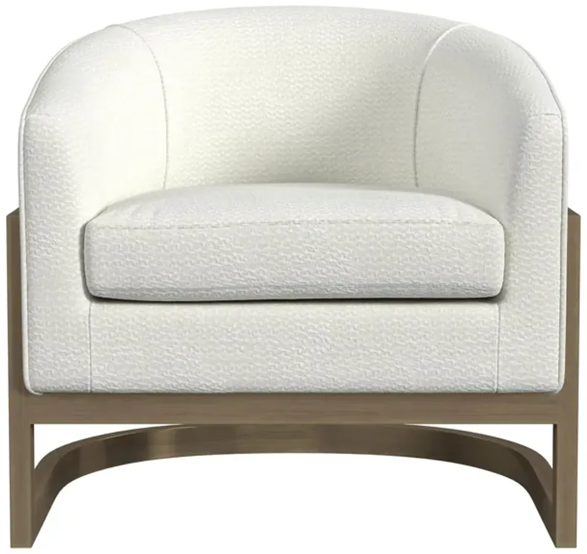 Neve Accent Chair in Ivory;Brushed Gold Frame by Bassett Mirror Co.