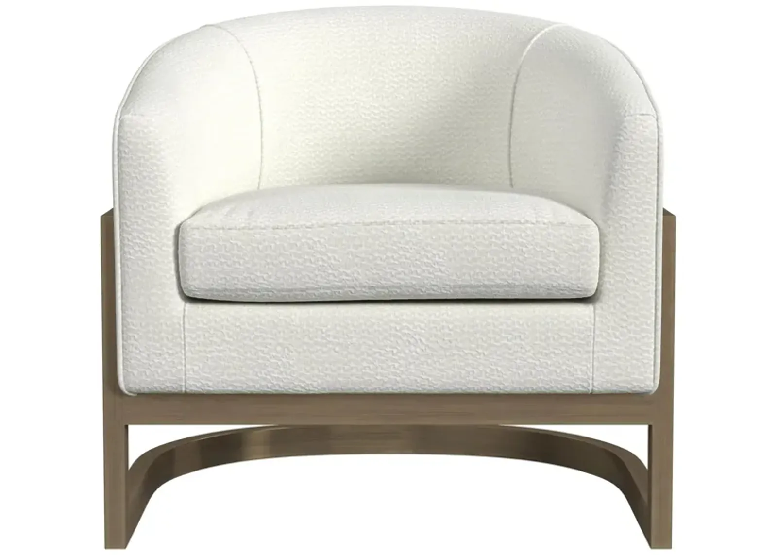 Neve Accent Chair in Ivory;Brushed Gold Frame by Bassett Mirror Co.