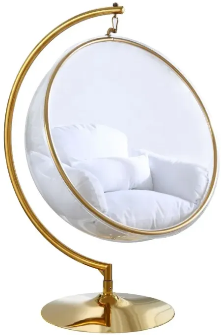 Luna Swing Bubble Chair in White by Meridian Furniture