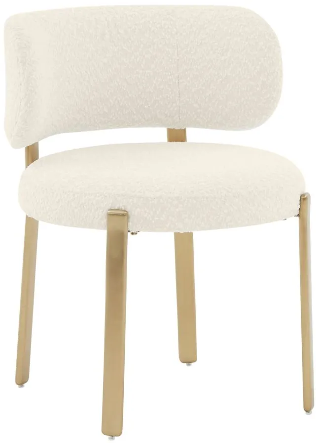 Margaret Boucle Dining Chair in Cream by Tov Furniture