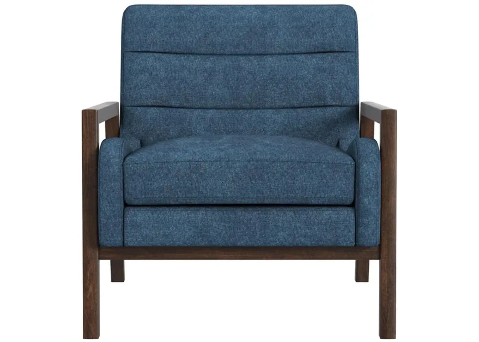 Burton Accent Chair in Indigo;Brown Walnut Frame by Bassett Mirror Co.