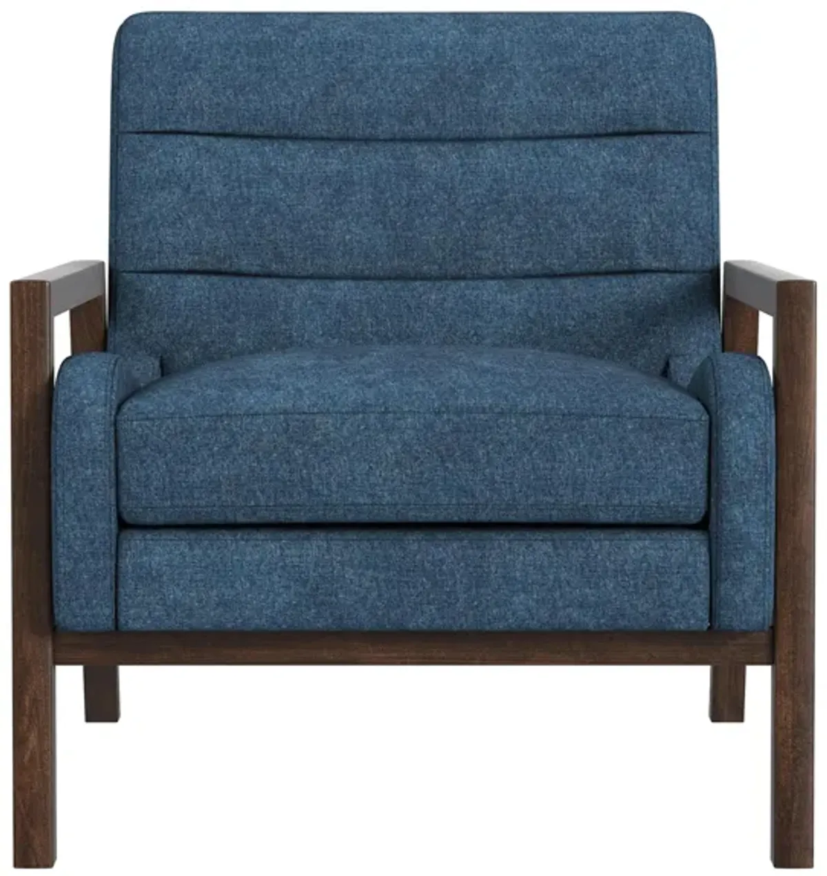 Burton Accent Chair in Indigo;Brown Walnut Frame by Bassett Mirror Co.