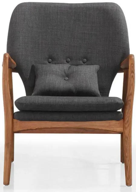 Bradley Accent Chair in Charcoal and Walnut by Manhattan Comfort