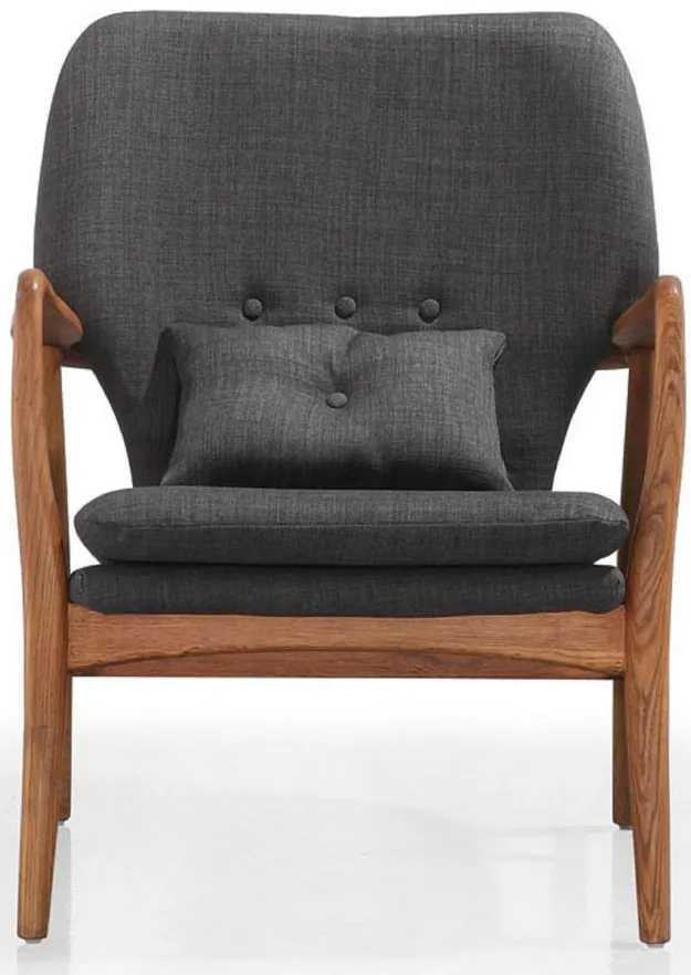 Bradley Accent Chair in Charcoal and Walnut by Manhattan Comfort