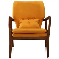 Bradley Accent Chair in Yellow and Walnut by Manhattan Comfort