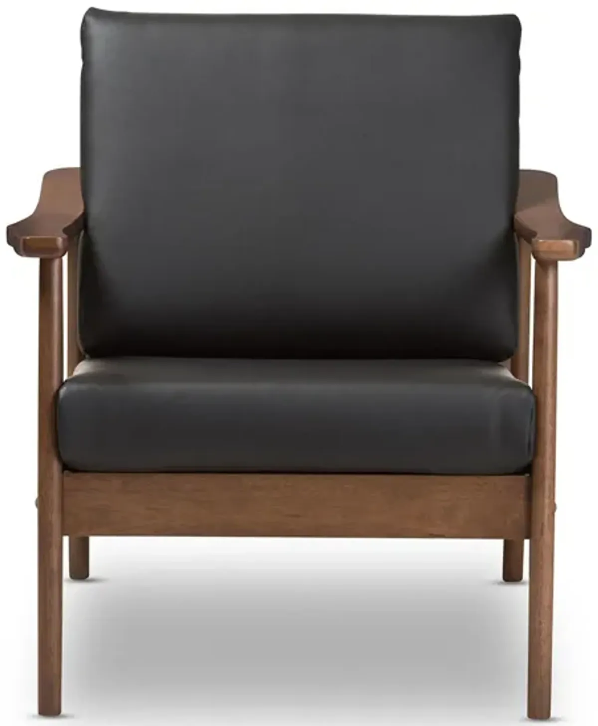 Venza Lounge Chair in Black/"Walnut" Brown by Wholesale Interiors