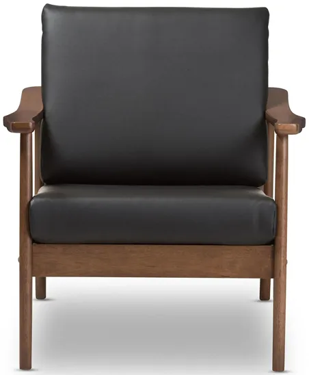 Venza Lounge Chair in Black/"Walnut" Brown by Wholesale Interiors