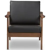 Venza Lounge Chair in Black/"Walnut" Brown by Wholesale Interiors