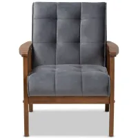 Asta Armchair in Gray/Walnut by Wholesale Interiors