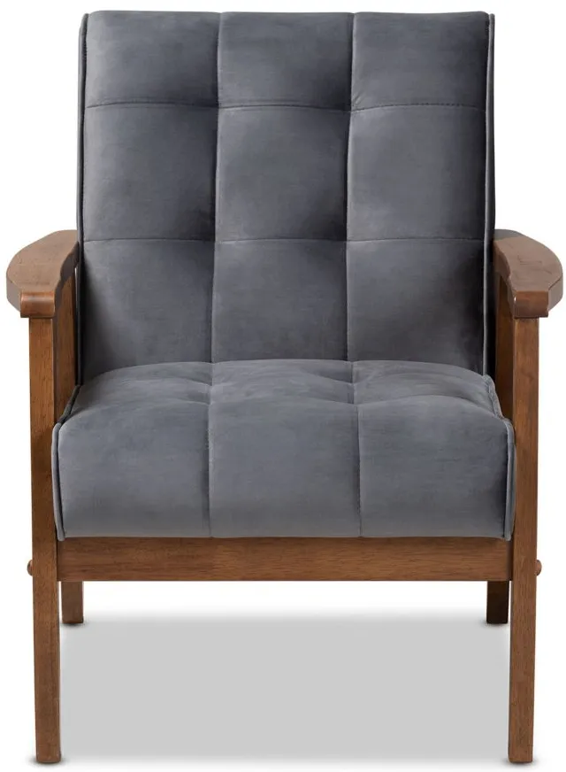 Asta Armchair in Gray/Walnut by Wholesale Interiors