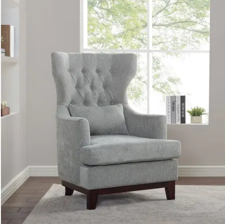 Charisma Wingback Chair in Light Gray by Homelegance