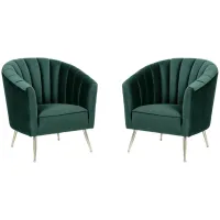 Rosemont Accent Chair (Set of 2) in Green and Gold by Manhattan Comfort