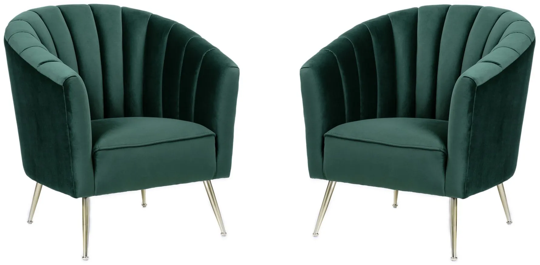 Rosemont Accent Chair (Set of 2) in Green and Gold by Manhattan Comfort