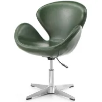 Raspberry Adjustable Swivel Chair (Set of 2) in Forest Green and Polished Chrome by Manhattan Comfort