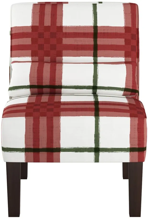 Merry Chair in Brush Plaid Holiday by Skyline
